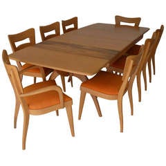 *SALE* Heywood Wakefield Wishbone Dining Table with 8 Dogbone Dining Chairs