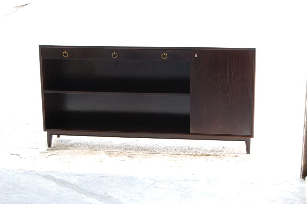 Art Moderne Bookcase Cabinet in Dark Espresso FInish