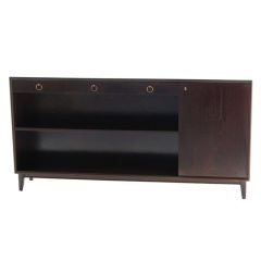Art Moderne Bookcase Cabinet in Dark Espresso FInish
