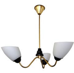 Mid-Century Swedish Modern Three-Light Chandelier