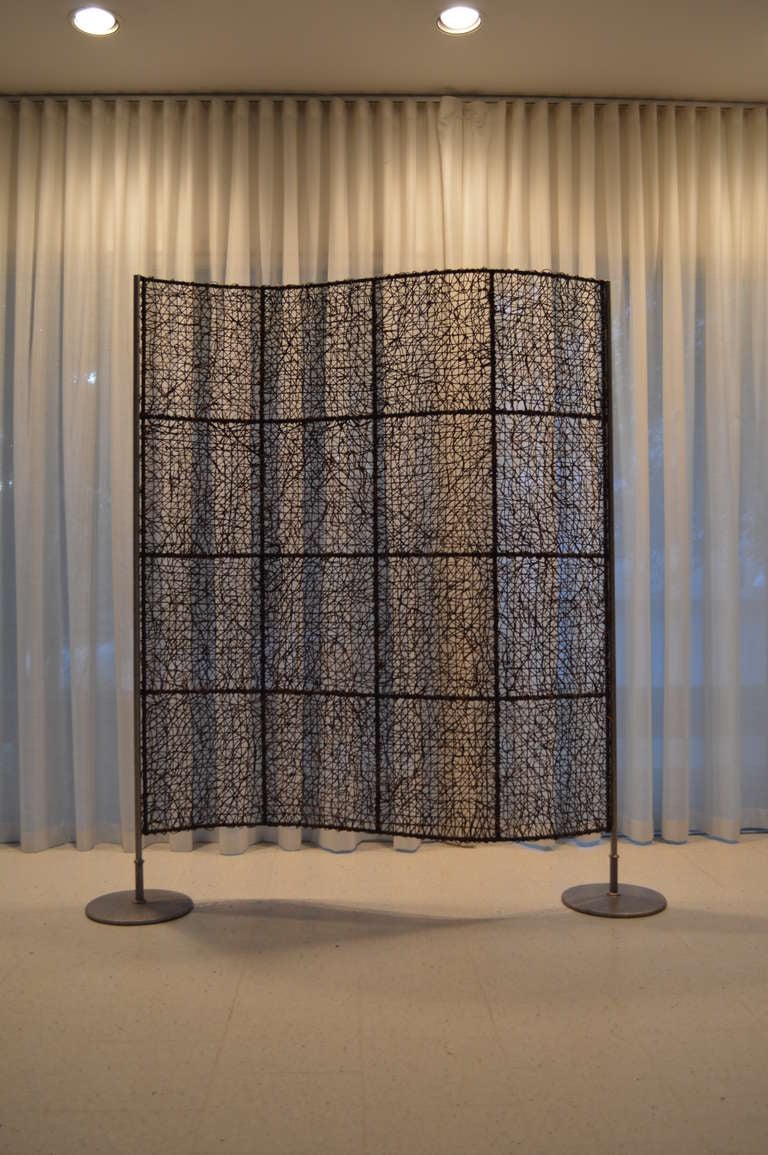 American *SALE* Vintage Woven Wave Screen or Room Divider