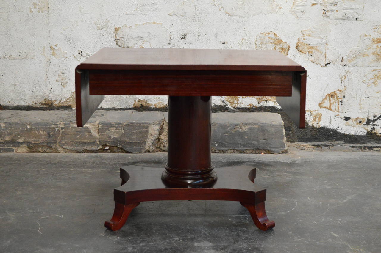 Mahogany Swedish Karl Johan (Biedermeier), Drop-Leaf Center Table For Sale