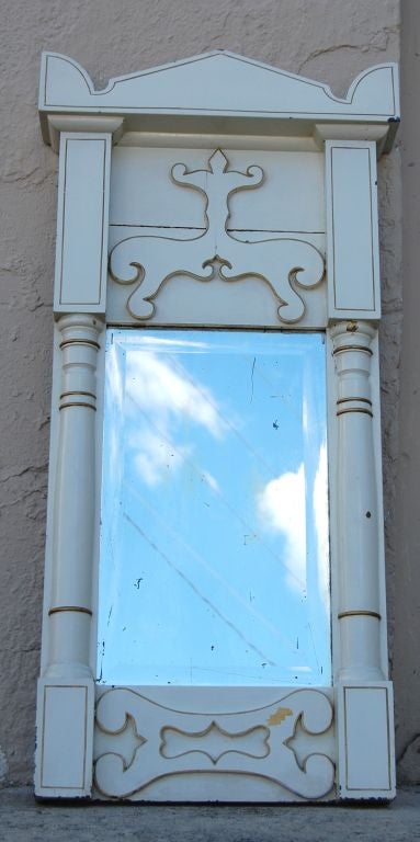 Swedish Late Gustavian or Early Biedermeier Painted Wall Mirror For Sale