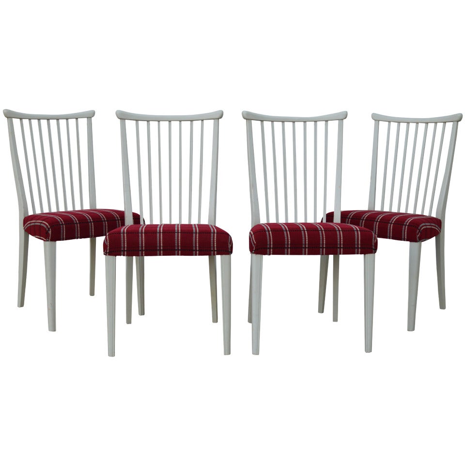 Set of Four Mid-Century Gustavian Style Dining Chairs