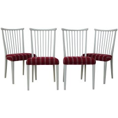 Set di quattro sedie da pranzo in stile gustaviano della metà del secolo scorso