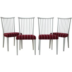 Vintage Set of Four Mid-Century Gustavian Style Dining Chairs