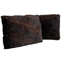 Pair of Reclaimed Vintage Mink Fur Rectangular Pillows 8