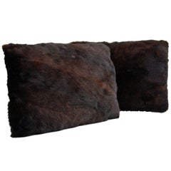 Pair of Reclaimed Vintage Mink Fur Rectangular Pillows