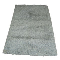 Vintage Swedish Modern 4.3 x 6.5 Shag Rya Rug in Silvery Pale Gray 4