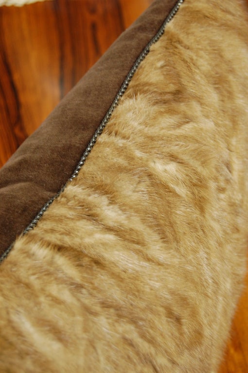 Reclaimed Vintage Dark Blonde Mink Fur Pillow 2