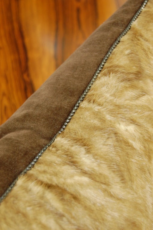 Reclaimed Vintage Dark Blonde Mink Fur Pillow 3