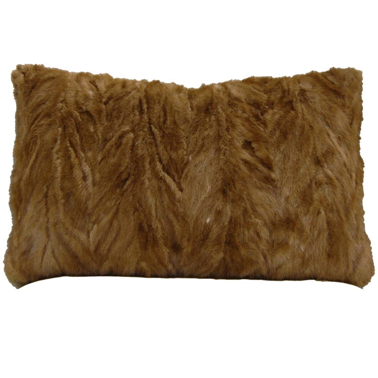 Reclaimed Vintage Dark Blonde Mink Fur Pillow