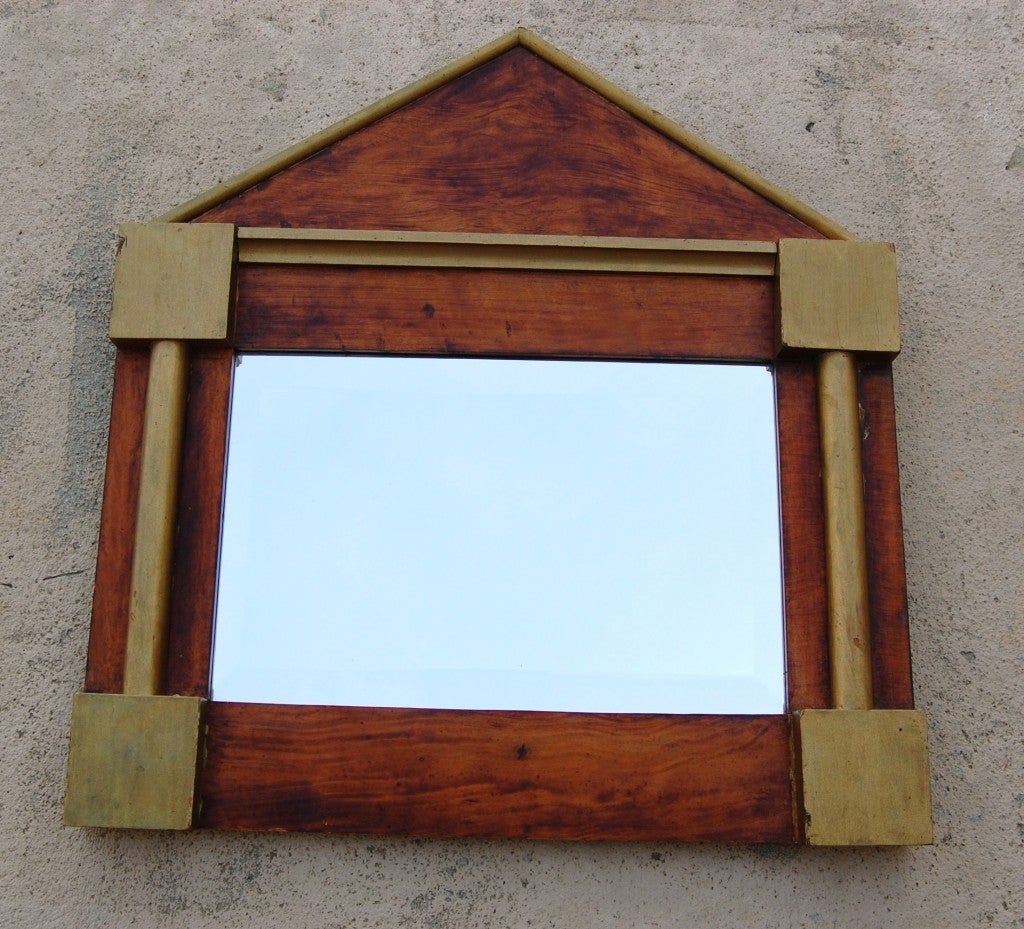 Wood Antique Swedish Biedermeier Revival Mirror For Sale