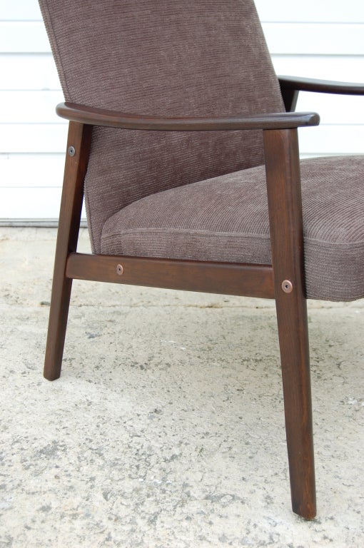 Mid-Century Modern Vintage Swedish Modern Chenille Lounge Armchair For Sale
