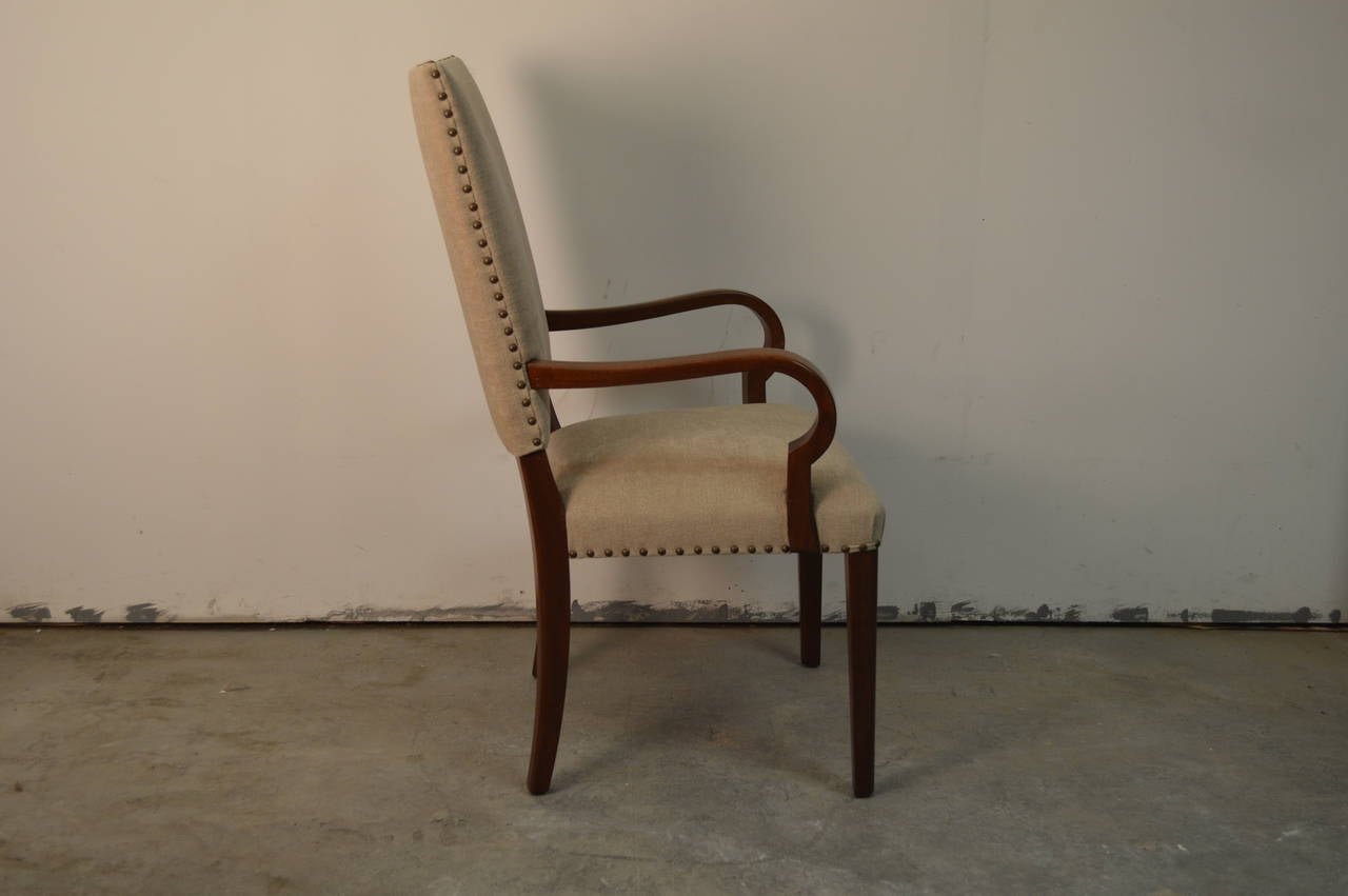 Mid-20th Century Swedish Art Moderne Open Armchair in Mahogany For Sale