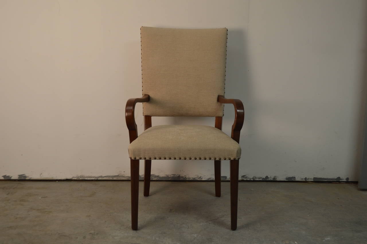 Swedish Art Moderne Open Armchair in Mahogany For Sale 3
