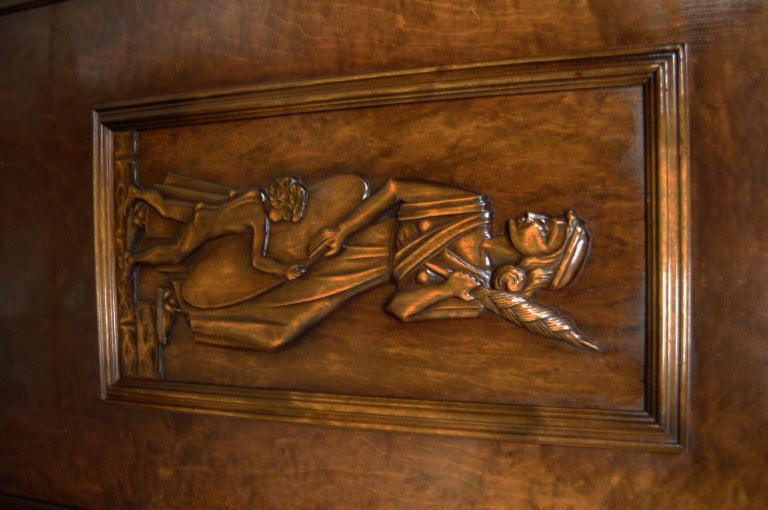 Swedish Neoclassical Art Deco Carved Credenza Cabinet, seen in The Hunger Games In Good Condition In Atlanta, GA