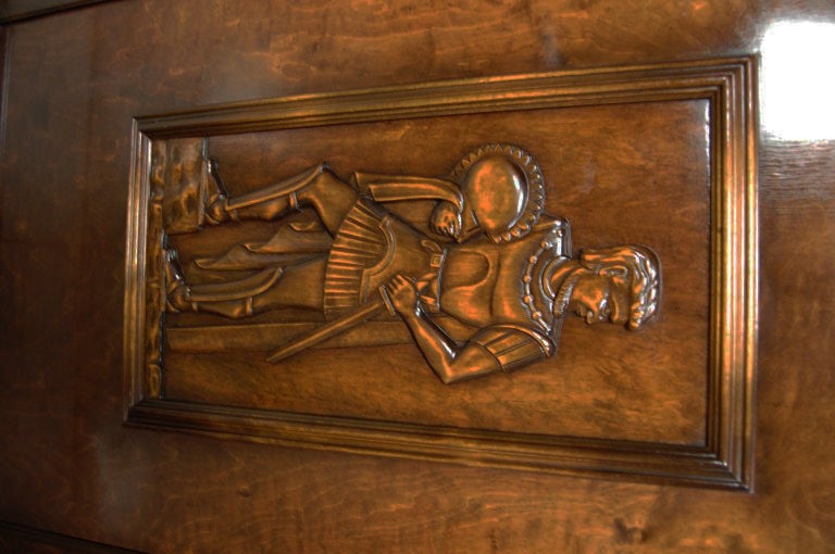 Mid-20th Century Swedish Neoclassical Art Deco Carved Credenza Cabinet, seen in The Hunger Games