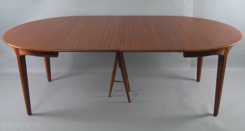 Danish Modern Round Teak Extension Dining Table by Soro Stole 1