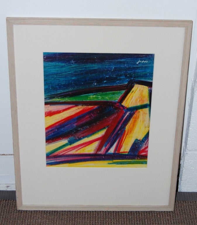 Vintage Ivan Jordell Abstract Pastel On Paper Artwork 

New Mat with original frame.

Image Size: 10