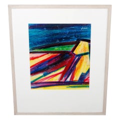 Vintage Ivan Jordell Abstract Pastel On Paper Artwork 9