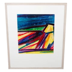Retro Ivan Jordell Abstract Pastel On Paper Artwork