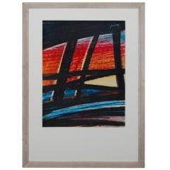 Vintage Ivan Jordell Abstract Pastel On Paper Artwork 8