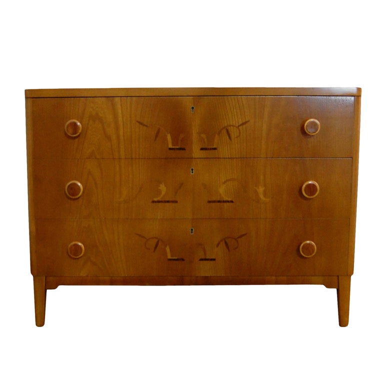 Swedish Art Moderne Intarsia Chest Of Drawers