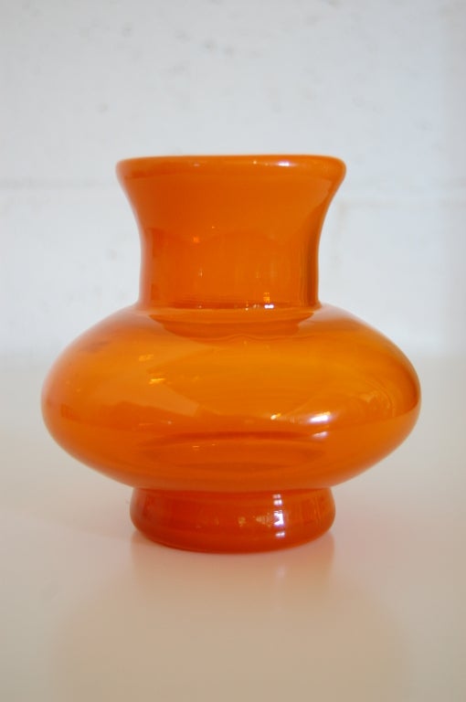 Vintage Swedish Orange Glass Vase by Erik Höglund for Boda at 1stdibs