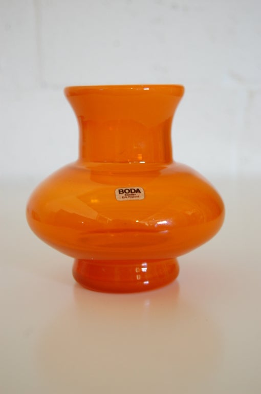 vintage orange glass vase