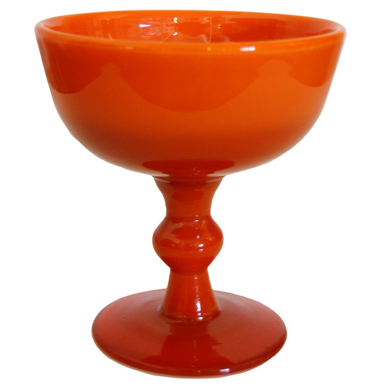 Vintage Swedish Footed Glass Bowl Vase by Erik Höglund for Boda