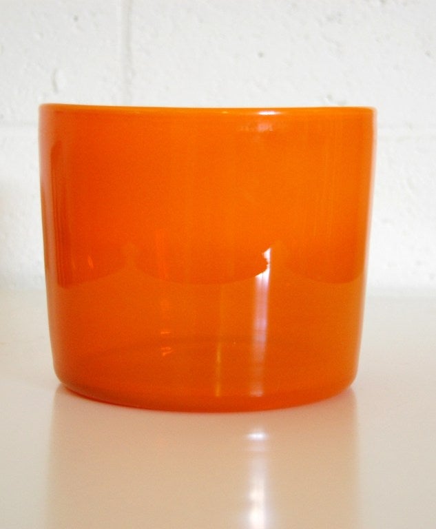Vintage Swedish Orange Glass Vase by Erik Höglund for Boda 4