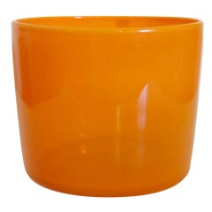 Vintage Swedish Orange Glass Vase by Erik Höglund for Boda