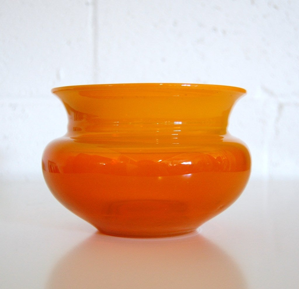 orange glass vase vintage