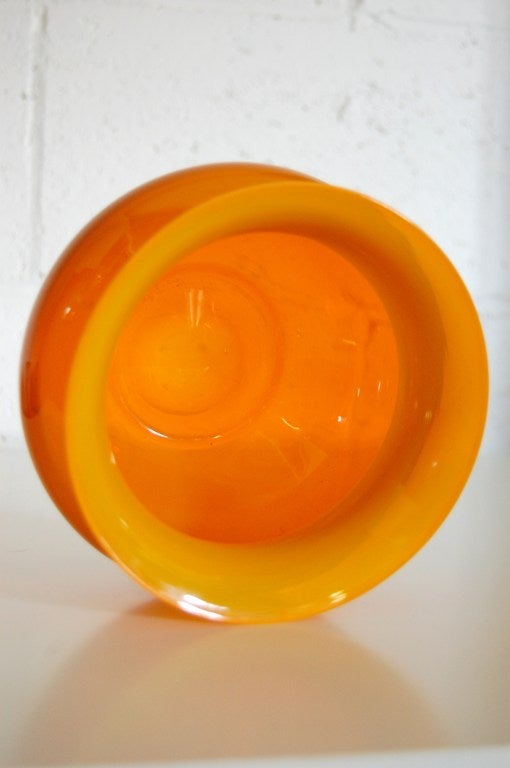 Vintage Swedish Orange Glass Vase by Erik Höglund for Boda 2