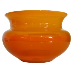 Vintage Swedish Orange Glass Vase by Erik Höglund for Boda