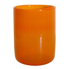 Vintage Swedish Orange Art Glass Vase by Erik Höglund for Boda