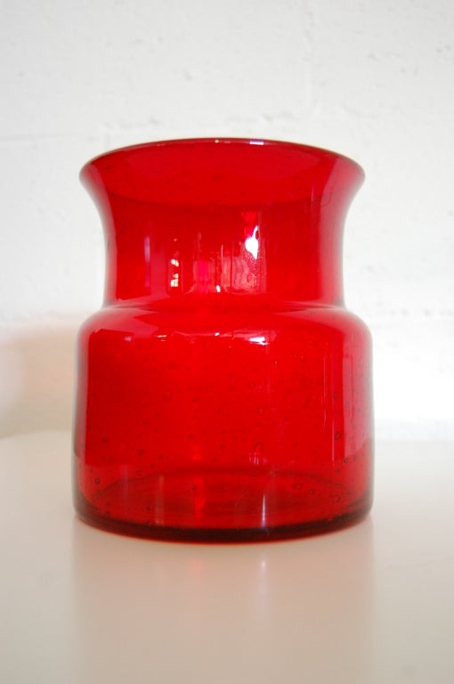 vintage red glass vase
