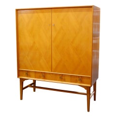 Vintage Swedish Art Moderne Storage Linen Cabinet