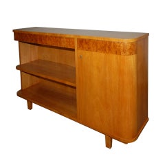 Swedish Art Deco Moderne Carpathian Elm Cabinet Bookcase
