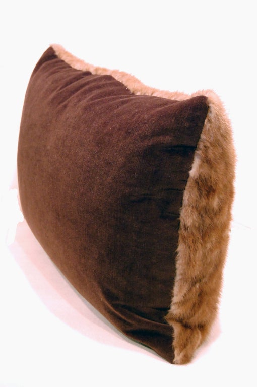 Swedish Reclaimed Vintage Dark Blonde Mink Fur Pillow