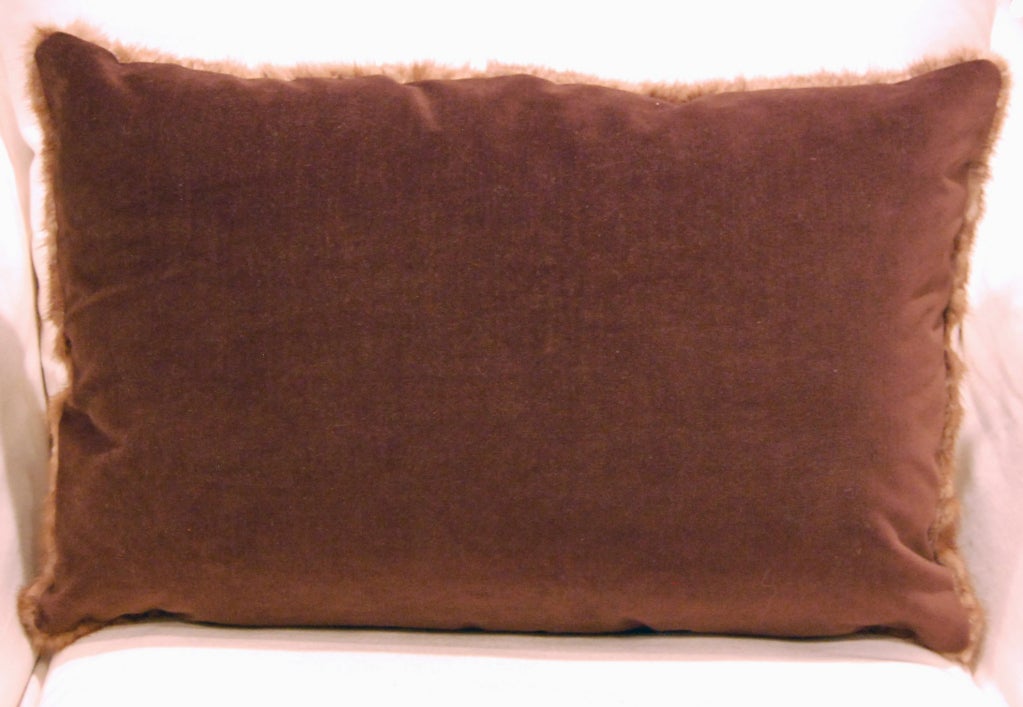 Mid-20th Century Reclaimed Vintage Dark Blonde Mink Fur Pillow