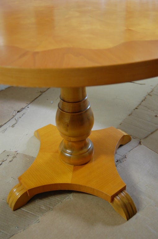 Swedish Art Deco Moderne Round Pedestal End or Side Table In Good Condition For Sale In Atlanta, GA