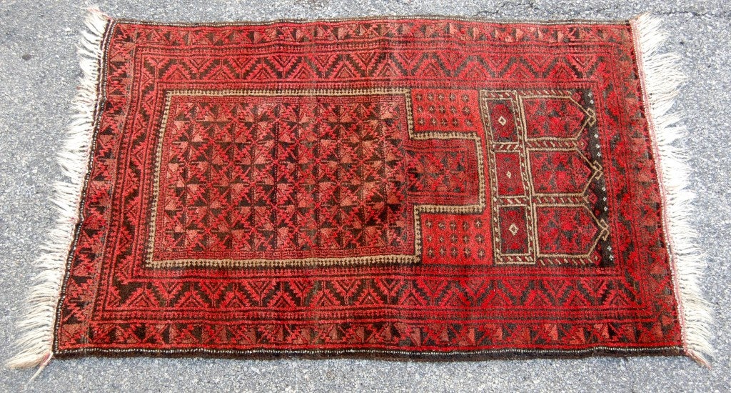 Mid-20th Century Semi-Antique Afghan Carpet For Sale