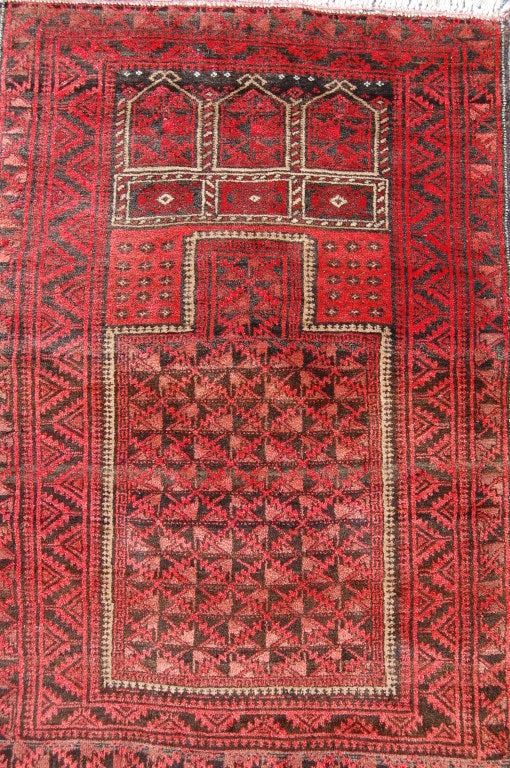 Wool Semi-Antique Afghan Carpet For Sale