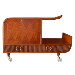 Swedish Art Moderne Parquetry Inlaid Bar Cart 9