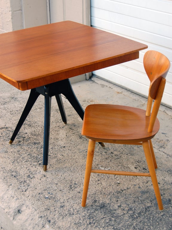 mid century square dining table
