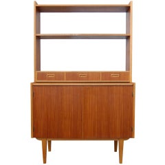 Vintage Swedish Mid-Century Modern Teak Desk and Hutch