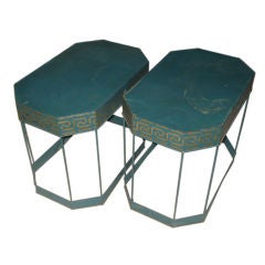 Pair of French Tole Side Tables