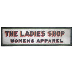 "The Ladies Shop Women's Apparel" Sign, circa 1930 